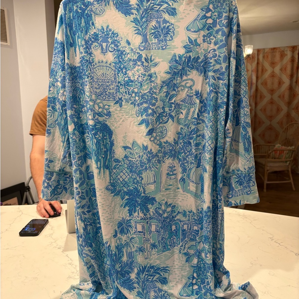 Lilly Pulitzer Blue and White Tropical Print